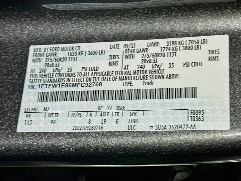 Certified 2021 Ford F150 Platinum w/ Equipment Group 701A High AWD/4WD image 24