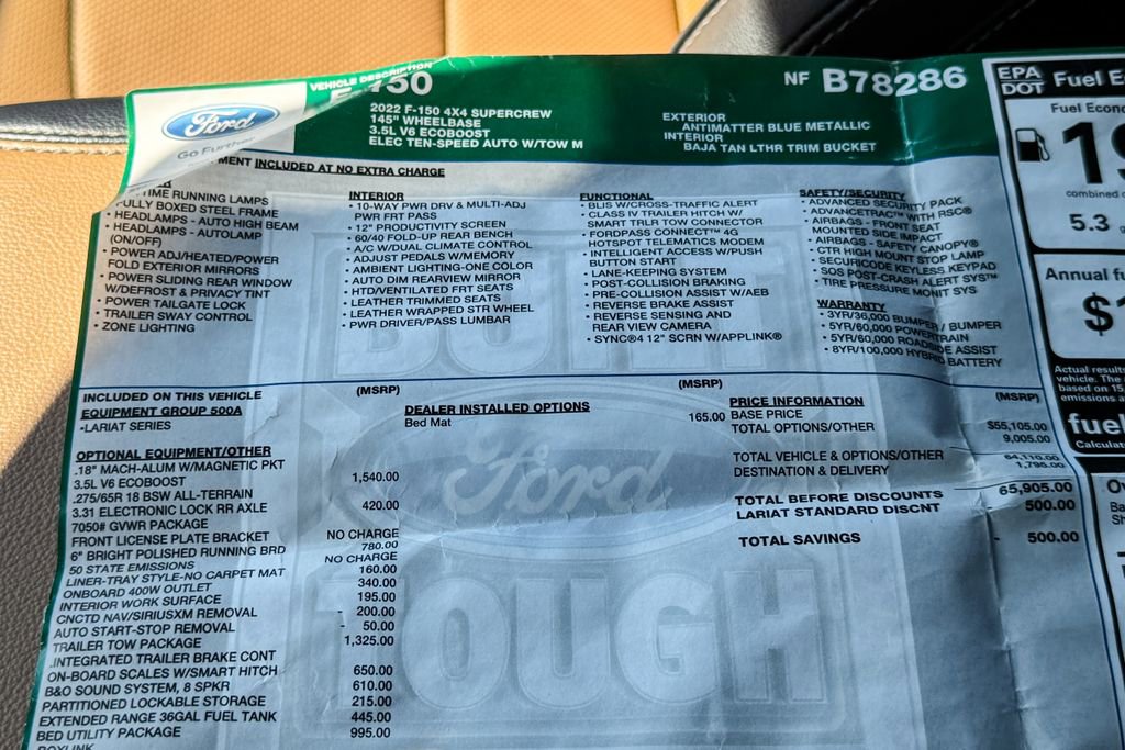 Certified 2022 Ford F150 Lariat w/ Trailer Tow Package image 39