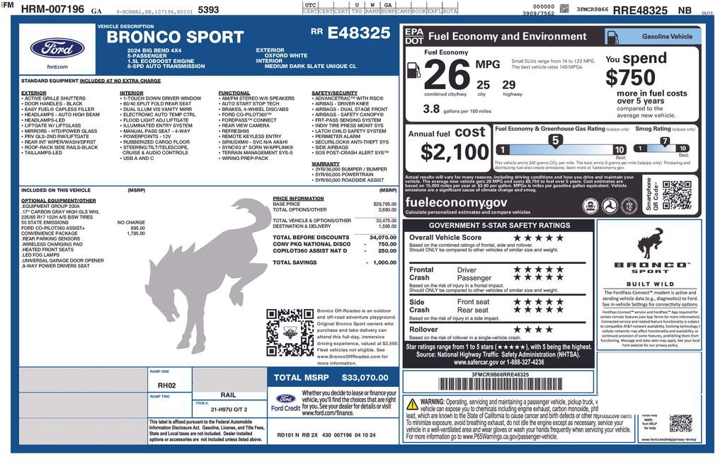 Certified 2024 Ford Bronco Sport Big Bend w/ Convenience Package image 5