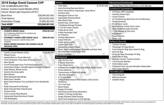 Used 2018 Dodge Grand Caravan w/ Climate Group FWD image 34
