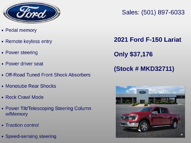 Certified 2021 Ford F150 Lariat w/ Equipment Group 502A High AWD/4WD image 35