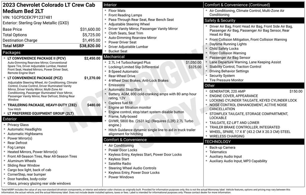 Used 2023 Chevrolet Colorado LT w/ LT Convenience Package II RWD image 26