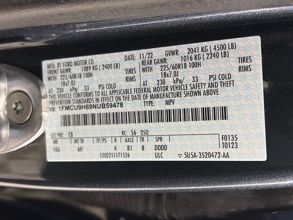Certified 2022 Ford Escape SEL AWD/4WD image 9
