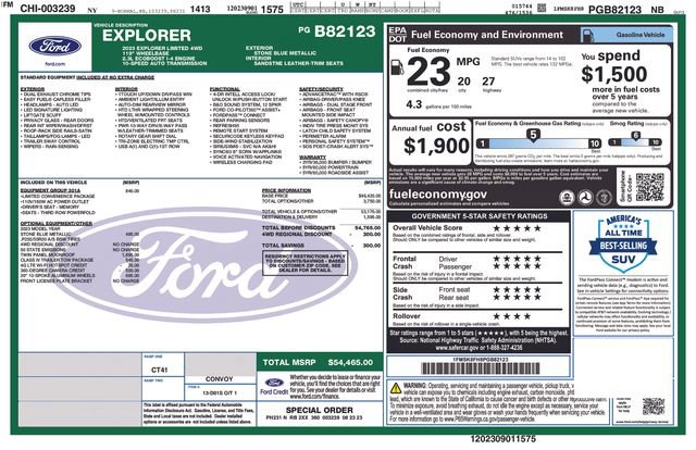 Certified 2023 Ford Explorer Limited w/ Equipment Group 301A AWD/4WD image 35