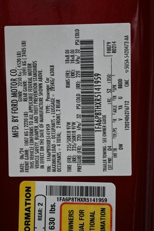 Certified 2024 Ford Mustang Coupe RWD image 14