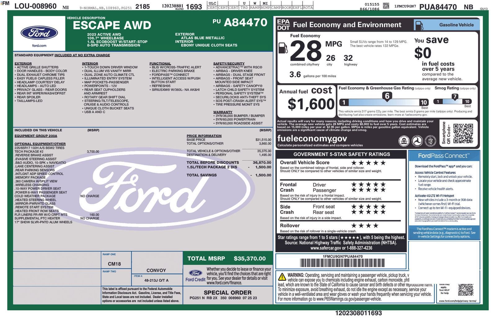 Certified 2023 Ford Escape Active w/ Tech Pack #2 image 10
