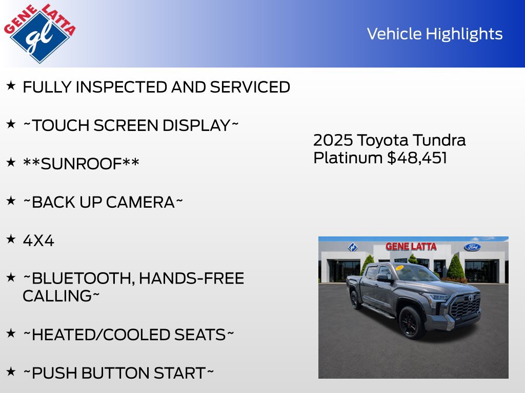 Used 2025 Toyota Tundra Platinum w/ TRD Off-Road Package AWD/4WD image 33