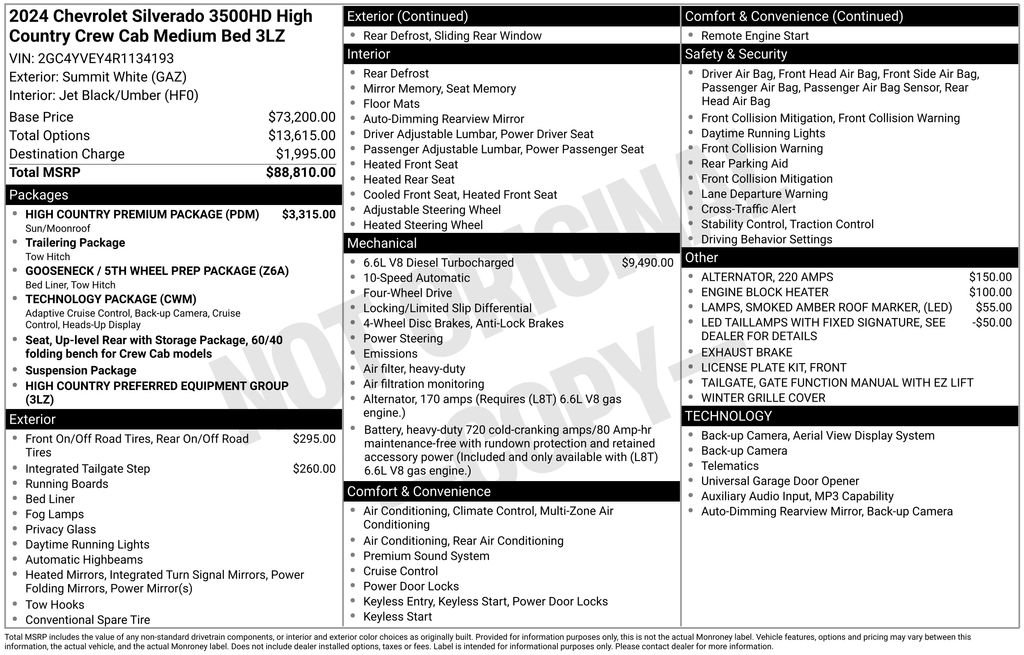 Used 2024 Chevrolet Silverado 3500 High Country w/ High Country Premium Package AWD/4WD image 5