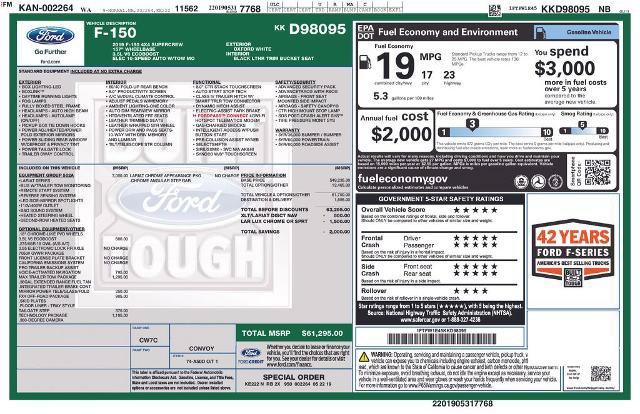 Certified 2019 Ford F150 Lariat w/ Equipment Group 502A Luxury AWD/4WD image 35