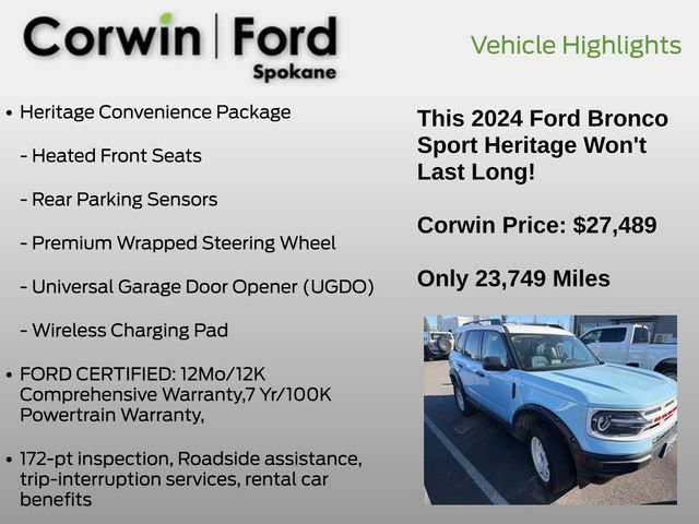 Certified 2024 Ford Bronco Sport Heritage w/ Heritage Convenience Package image 6