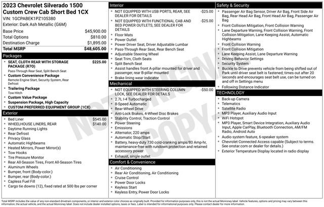 Used 2023 Chevrolet Silverado 1500 Custom RWD image 27