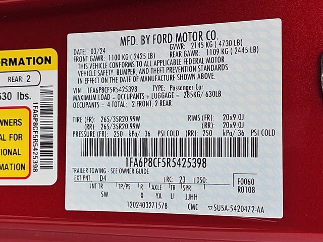 Certified 2024 Ford Mustang GT Premium RWD image 34