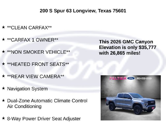 Used 2026 GMC Canyon Elevation w/ Convenience Package RWD image 25