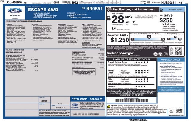 Certified 2022 Ford Escape SEL AWD/4WD image 37