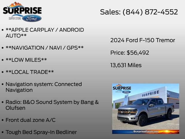 Certified 2024 Ford F150 Tremor w/ Mobile Office Package AWD/4WD image 13