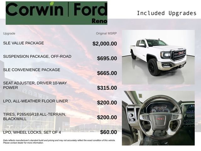 Used 2017 GMC Sierra 1500 SLE w/ SLE Value Package AWD/4WD image 3