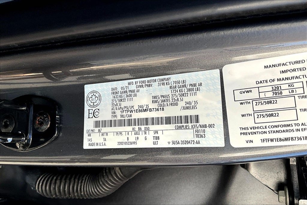 Certified 2021 Ford F150 Limited AWD/4WD image 22