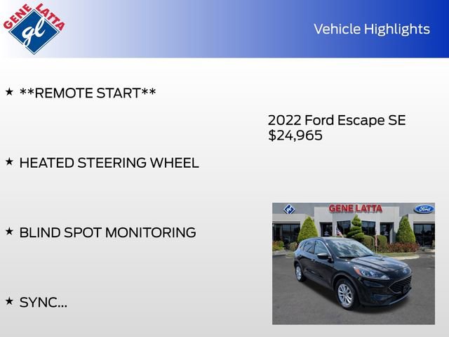 Certified 2022 Ford Escape SE w/ Cold Weather Package AWD/4WD image 33
