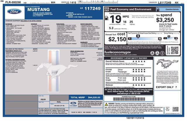 Certified 2020 Ford Mustang GT Premium w/ Equipment Group 401A RWD image 14