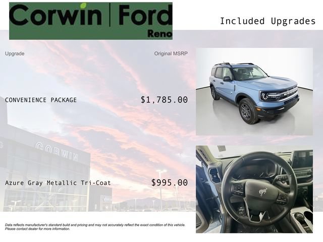 Certified 2024 Ford Bronco Sport Big Bend w/ Convenience Package AWD/4WD image 3