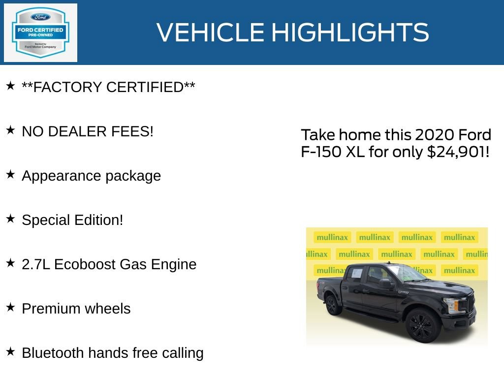 Certified 2020 Ford F150 XL w/ Equipment Group 101A Mid RWD image 12