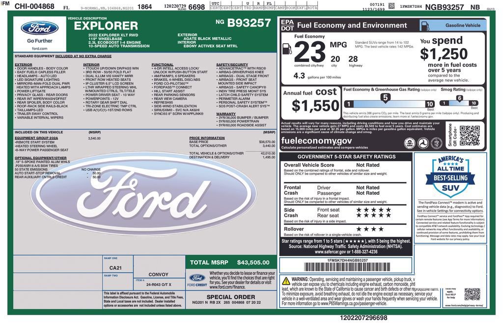 Certified 2022 Ford Explorer XLT w/ Equipment Group 202A RWD image 10