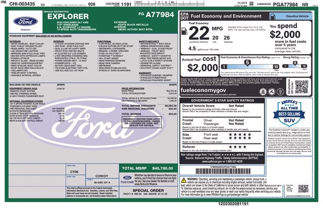 Certified 2023 Ford Explorer XLT w/ Equipment Group 202A image 28