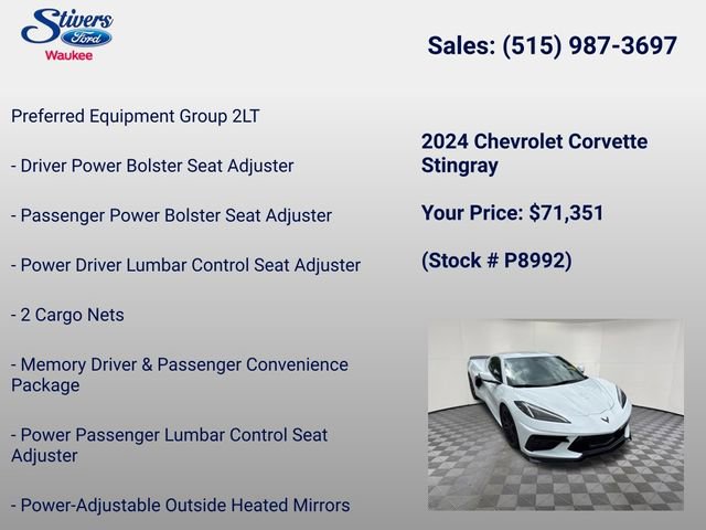 Used 2024 Chevrolet Corvette Stingray Preferred Cpe w/ 2LT RWD image 8