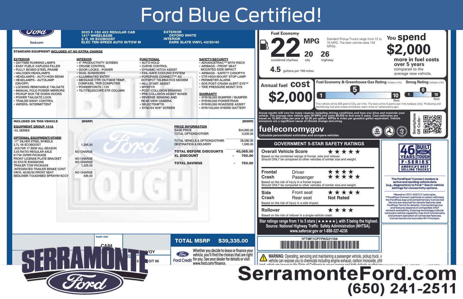 Certified 2023 Ford F150 XL w/ Trailer Tow Package RWD image 14