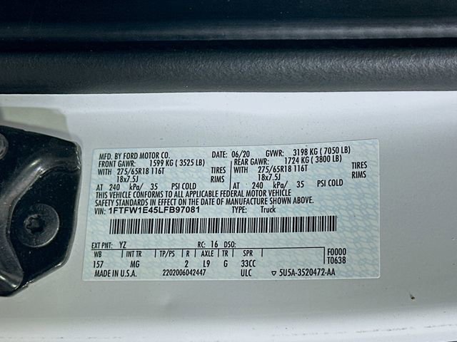Certified 2020 Ford F150 XLT w/ Equipment Group 302A Luxury AWD/4WD image 35