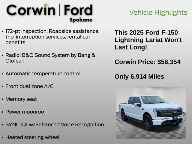 Certified 2025 Ford F150 Lightning Lariat w/ Max Trailer Tow Package image 16