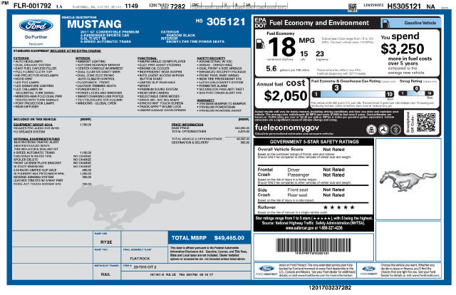 Certified 2017 Ford Mustang GT Premium w/ Equipment Group 401A RWD image 3