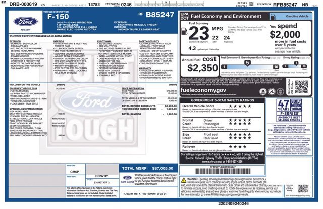 Certified 2024 Ford F150 Platinum w/ Equipment Group 703A Plus AWD/4WD image 36