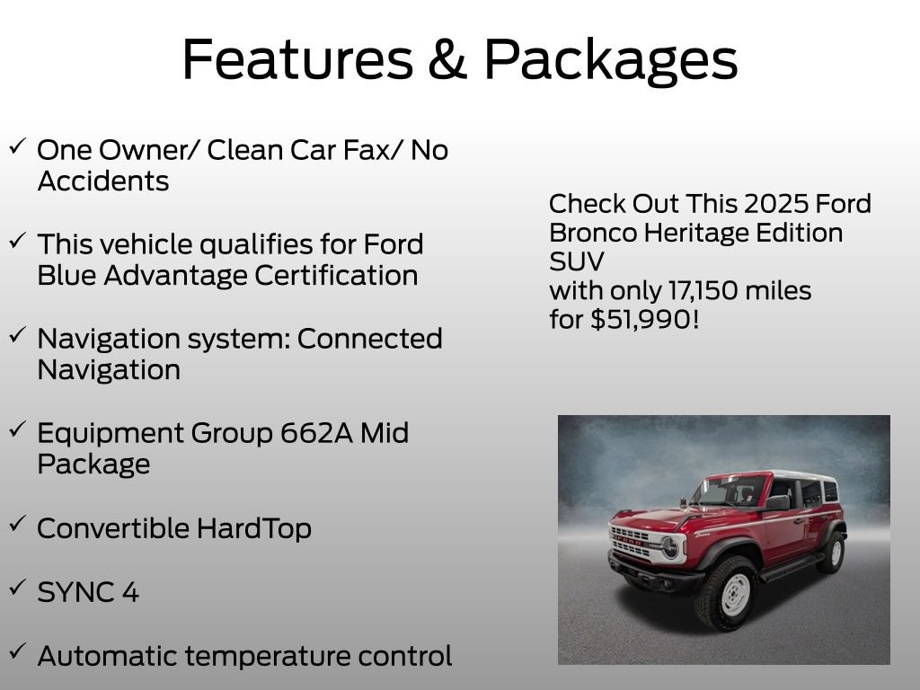 Certified 2025 Ford Bronco Heritage Edition AWD/4WD image 4