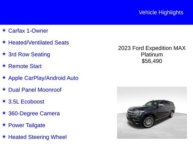 Certified 2023 Ford Expedition Max Platinum AWD/4WD image 3