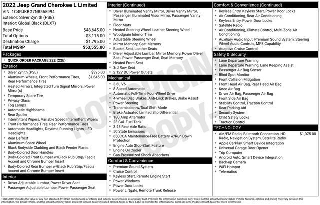 Used 2022 Jeep Grand Cherokee L Limited AWD/4WD image 35