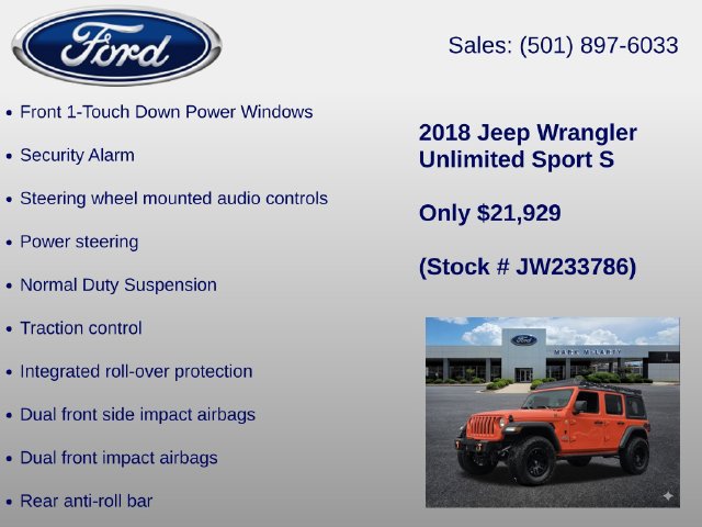 Used 2018 Jeep Wrangler Unlimited Sport S AWD/4WD image 18