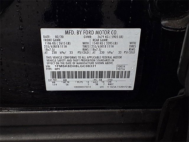 Certified 2020 Ford Explorer XLT w/ Equipment Group 202A image 32