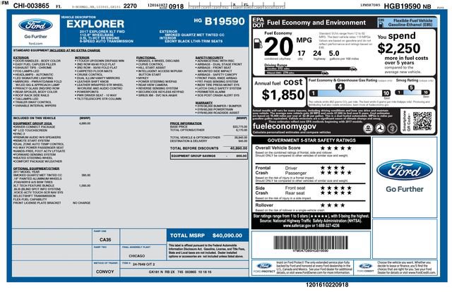 Certified 2017 Ford Explorer XLT w/ Equipment Group 202A image 2