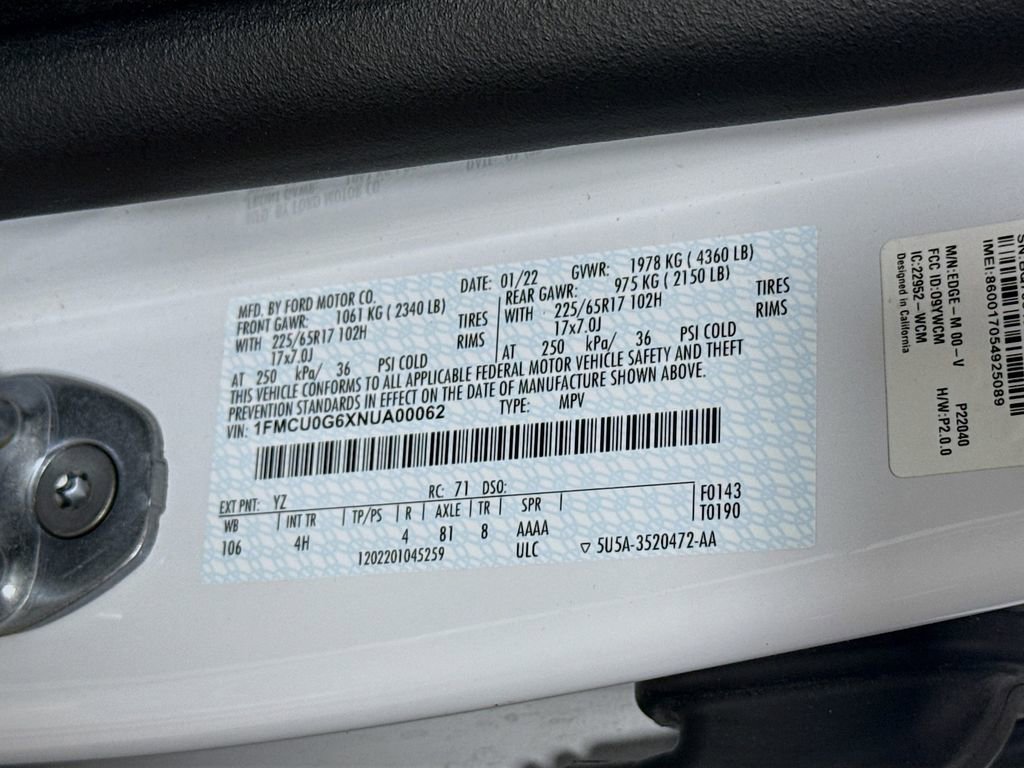 Certified 2022 Ford Escape SE w/ Convenience Package FWD image 31