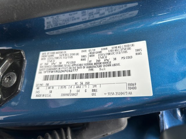 Certified 2019 Ford F150 Raptor w/ Equipment Group 802A Luxury image 25