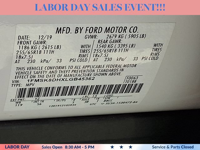 Certified 2020 Ford Explorer XLT w/ Equipment Group 202A AWD/4WD image 27
