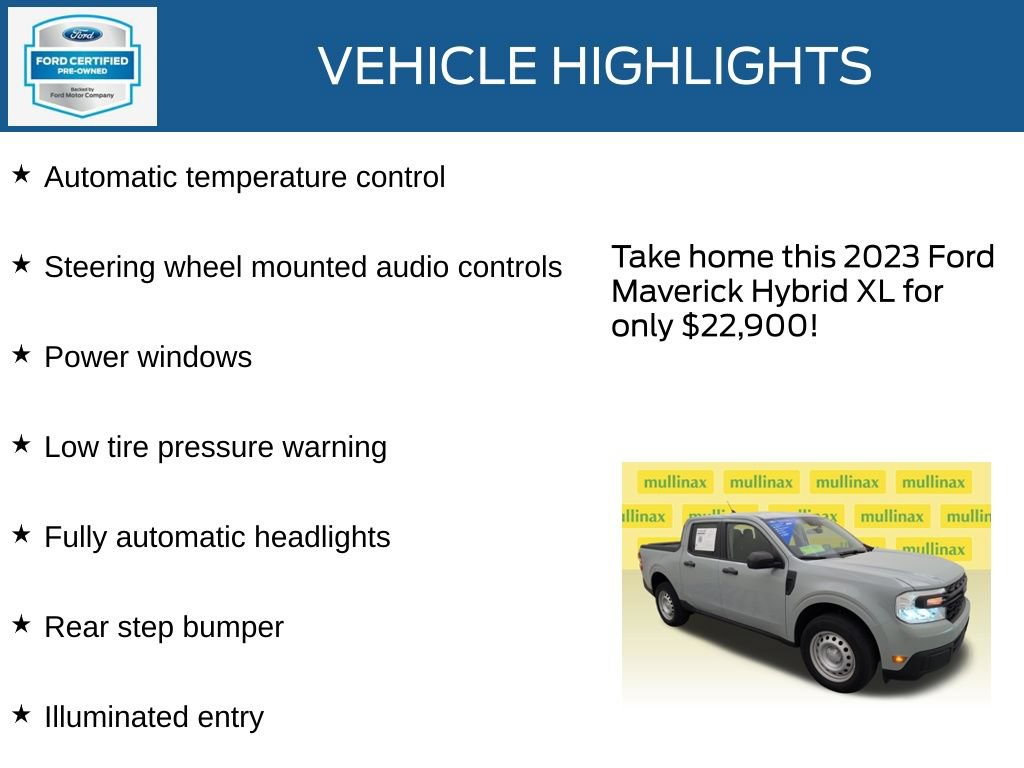 Certified 2023 Ford Maverick XL FWD image 22
