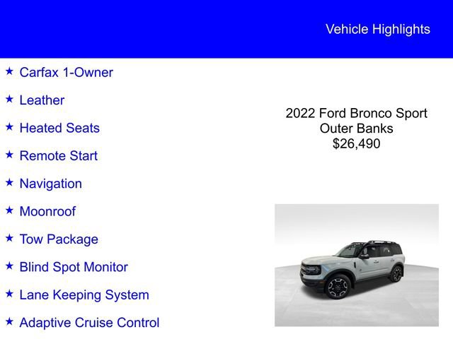 Certified 2022 Ford Bronco Sport Outer Banks w/ Tech Package image 3