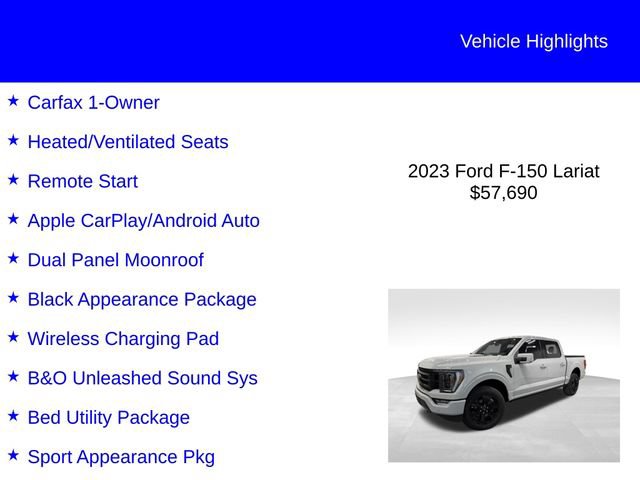 Certified 2023 Ford F150 Lariat w/ Equipment Group 502A High AWD/4WD image 3