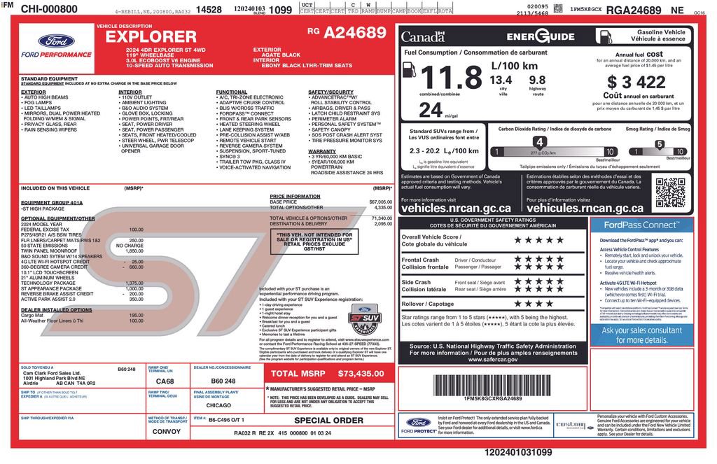 Certified 2024 Ford Explorer ST w/ Technology Package image 40