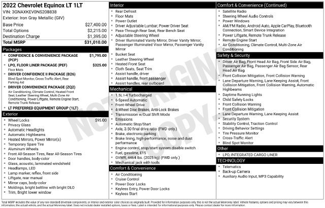 Used 2022 Chevrolet Equinox LT FWD image 37
