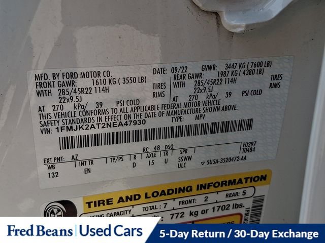 Certified 2022 Ford Expedition Max Limited AWD/4WD image 27