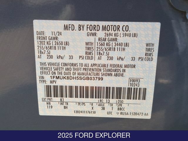 Certified 2025 Ford Explorer Active AWD/4WD image 32