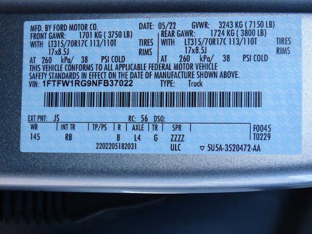 Certified 2022 Ford F150 Raptor w/ Equipment Group 801A High image 34